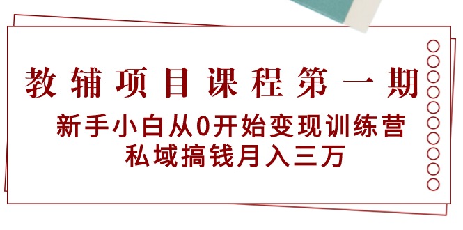 教辅项目课程第一期:新手小白从0开始变现训练营 私域搞钱月入三万-阿灿说钱
