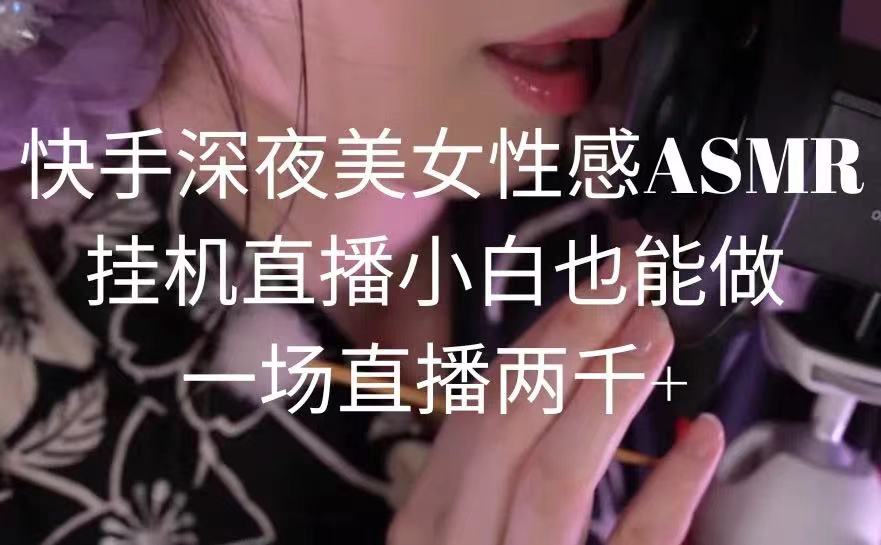 图片[1]-快手深夜美女性感ASMR挂机直播，小白也能做，一场直播两千+-阿灿说钱