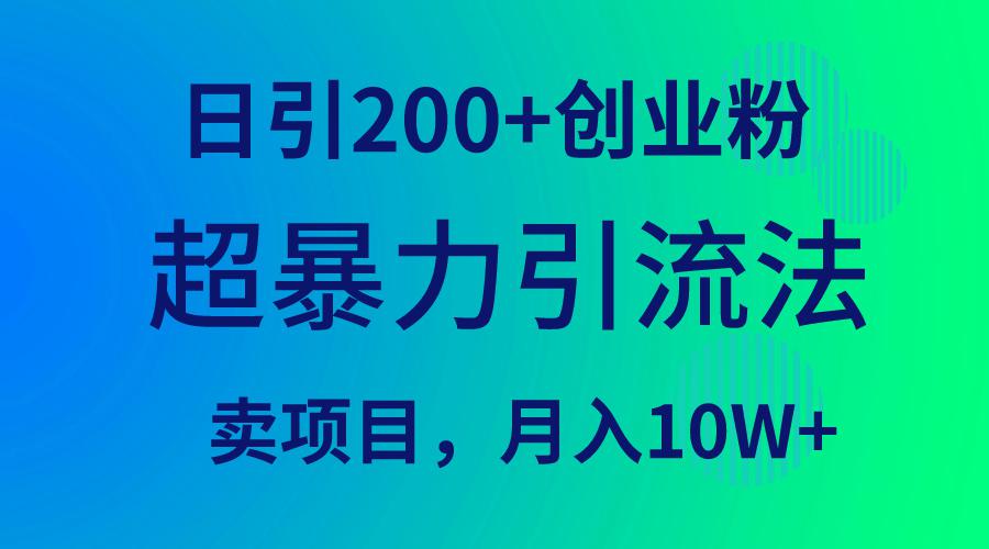 图片[1]-超暴力引流法，单日引200+创业粉，卖项目月入10万+-阿灿说钱