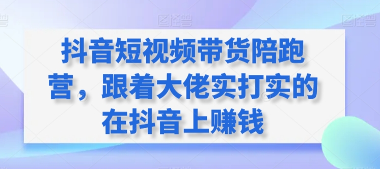 抖音短视频带货陪跑训练营，跟着大佬实打实的在抖音上赚钱-阿灿说钱