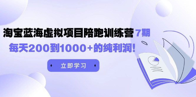 图片[1]-黄岛主《淘宝蓝海虚拟项目陪跑训练营7期》每天200到1000+的纯利润-阿灿说钱