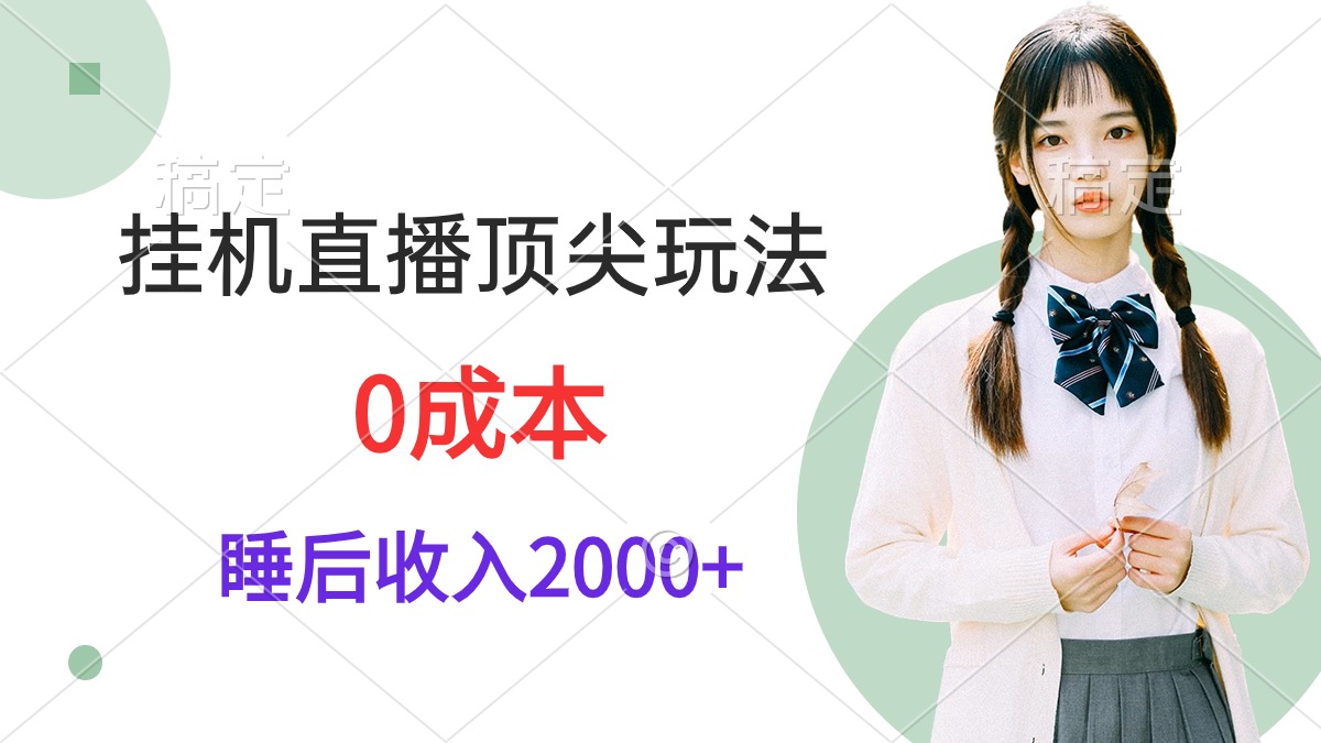 24年挂机直播顶尖玩法,睡后日收入2千、零成本,视频教学-阿灿说钱