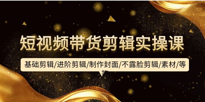 图片[1]-短视频带货剪辑实操课：基础剪辑/进阶剪辑/制作封面/不露脸剪辑/素材/等等-阿灿说钱