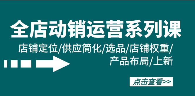 图片[1]-全店动销运营系列课：店铺定位/供应简化/选品/店铺权重/产品布局/上新-阿灿说钱
