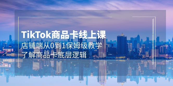 图片[1]-Tk商品卡线上课，TIKTOK店铺端从0到1保姆级教学，了解商品卡底层逻辑（20节）-阿灿说钱