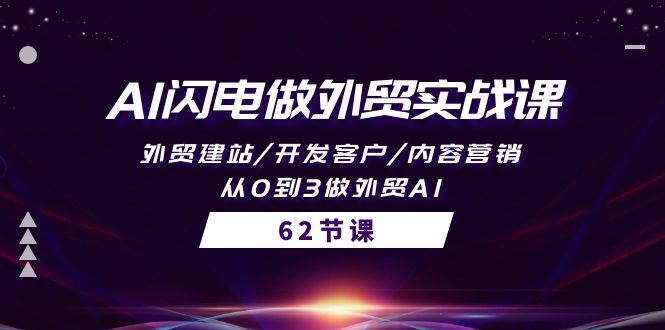 图片[1]-AI闪电做外贸实战教程：外贸建站/开发客户/内容营销/从0到3做外贸AI-62节-阿灿说钱