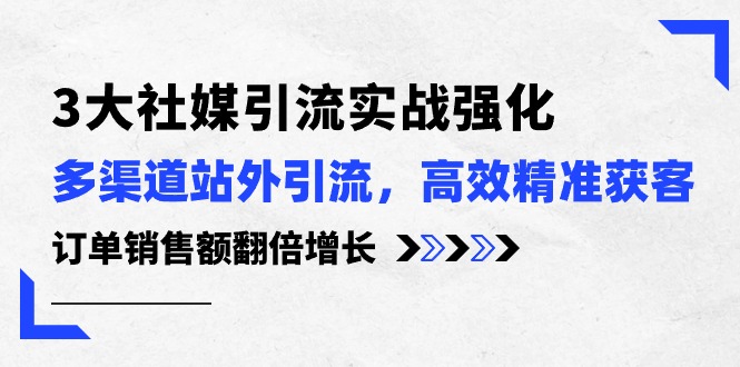 图片[1]-3大社媒引流实操强化，多渠道站外引流/高效精准获客/订单销售额翻倍增长-阿灿说钱
