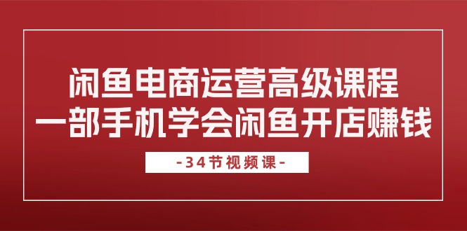 图片[1]-闲鱼电商运营高级课程，一部手机学会闲鱼开店赚钱（34节课）-阿灿说钱