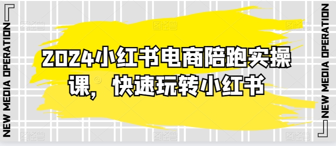 2024小红书电商陪跑实操教程，轻松玩转小红书，保姆级20节精细化课程-阿灿说钱