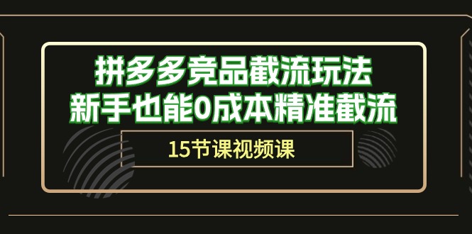 图片[1]-拼多多运营秘籍：轻松截流竞品，新手也能0成本精准获客（15节课）-阿灿说钱