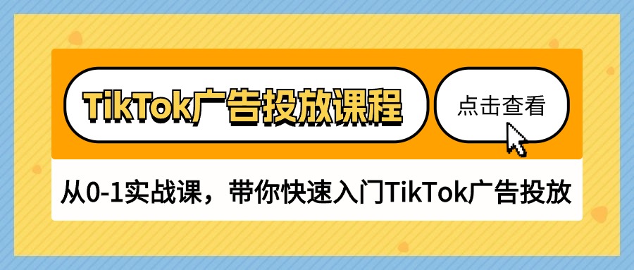 图片[1]-TikTok广告投放课程，从0-1实战课，带你快速入门TikTok广告投放（30节课）-阿灿说钱
