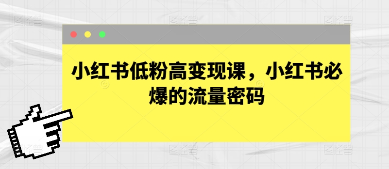 小红书变现宝典！低粉逆袭，流量密码轻松解锁? -1
