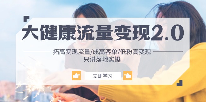 图片[1]-大健康 流量 变现2.0：拓高变现 流量/成高客单/低粉高变现/只讲落地实战-阿灿说钱