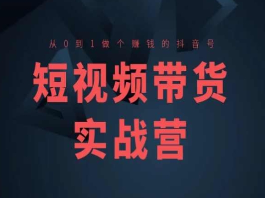 短视频带货实战营(高阶课),从0到1做个赚钱的抖音号 短视频带货实战营(高阶课),从0到1做个赚钱的抖音号
