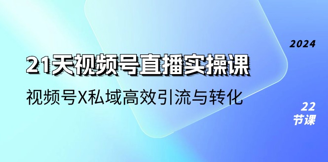 图片[1]-21天-视频号直播实操课，视频号X私域高效引流与转化（22节课）-阿灿说钱
