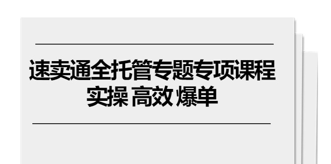 图片[1]-速卖通 全托管专题专项课程，实操 高效 爆单（11节课）-阿灿说钱
