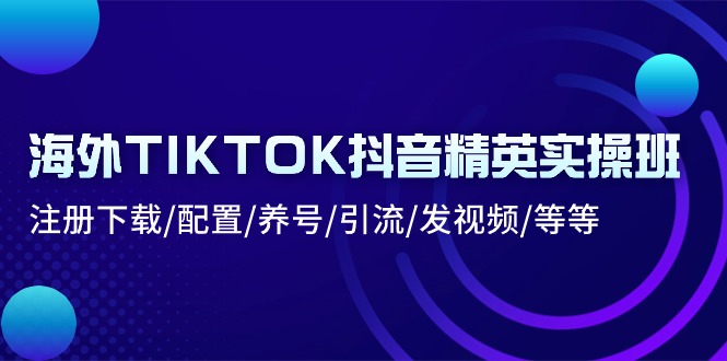 图片[1]-海外TIKTOK抖音精英实操班：注册下载/配置/养号/引流/发视频/等等-阿灿说钱