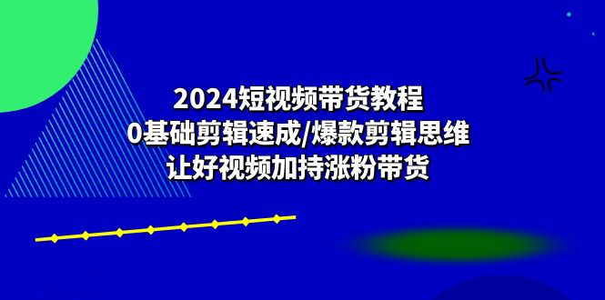 图片[1]-2024短视频带货教程：0基础剪辑速成/爆款剪辑思维/让好视频加持涨粉带货-阿灿说钱