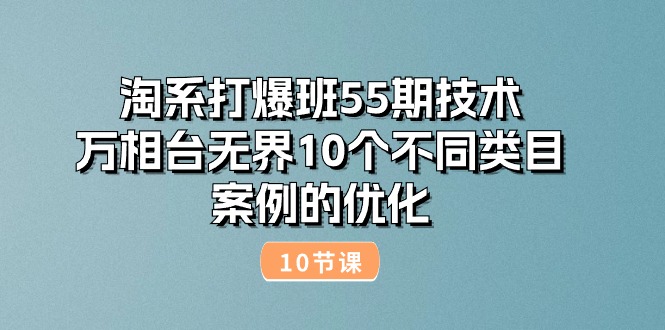 淘系打爆班55期技术：万相台无界10个不同类目案例的优化（10节）-阿灿说钱