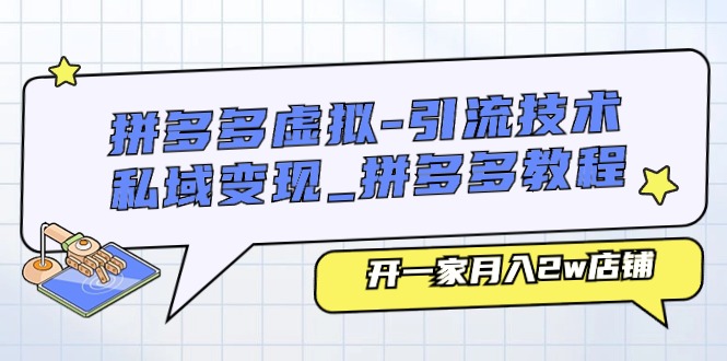 图片[1]-拼多多虚拟-引流技术与私域变现_拼多多教程：开一家月入2w店铺-阿灿说钱