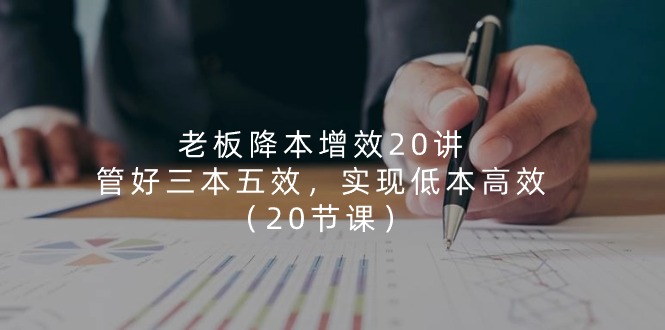 图片[1]-老板 降本增效20讲，管好 三本五效，实现低本高效（20节课）-阿灿说钱