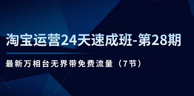 图片[1]-淘宝运营24天速成班-第28期：最新万相台无界带免费流量（7节）-阿灿说钱