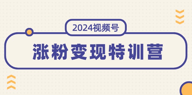 图片[1]-2024视频号-涨粉变现特训营：一站式打造稳定视频号涨粉变现模式（10节）-阿灿说钱