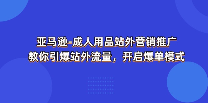 图片[1]-亚马逊-成人用品 站外营销推广 教你引爆站外流量，开启爆单模式-阿灿说钱