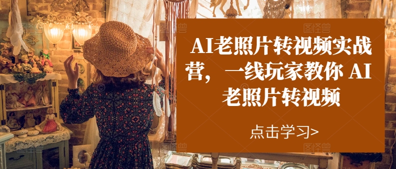 图片[1]-AI老照片转视频实操训练营，一线玩家教你AI老照片转视频-阿灿说钱