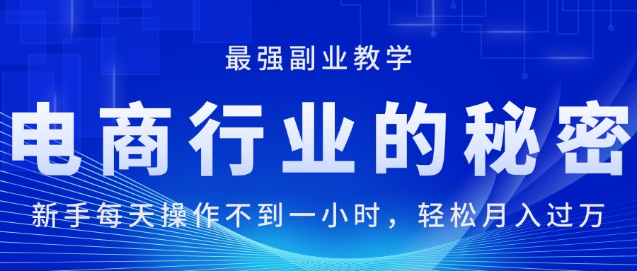 图片[1]-电商行业的秘密，新手每天操作不到一小时，月入过万轻轻松松，最强副业…-阿灿说钱