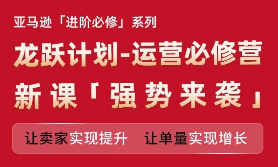 亚马逊进阶必修系列,龙跃计划-运营必修营新课,让卖家实现提升 让单量实现增长 -1 亚马逊进阶必修系列,龙跃计划-运营必修营新课,让卖家实现提升 让单量实现增长 -1