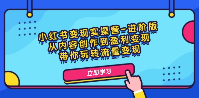 小红书变现实操营-进阶版：从内容创作到盈利变现，带你玩转流量变现-阿灿说钱