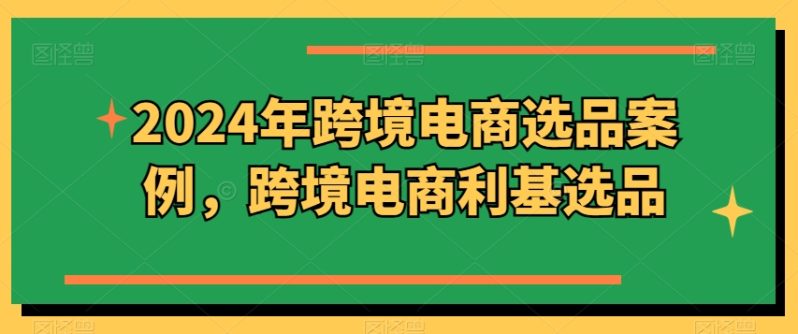 2024年跨境电商选品案例，跨境电商利基选品（更新）-阿灿说钱