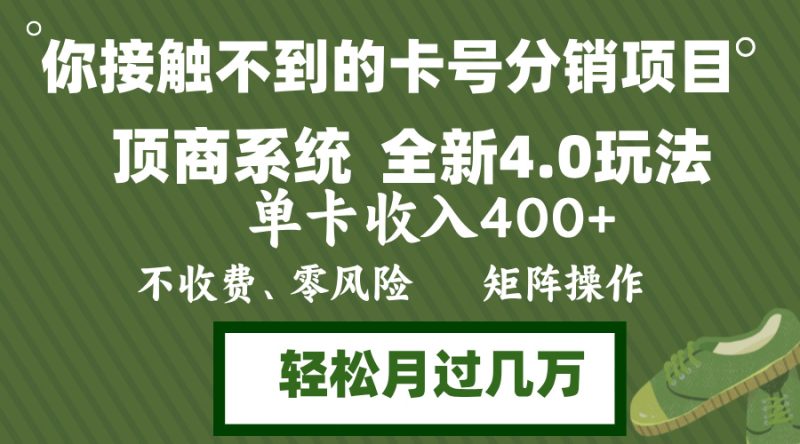 年底卡号分销顶商系统4.0玩法,单卡收入400+,0门槛,无脑操作,矩阵操... -1 年底卡号分销顶商系统4.0玩法,单卡收入400+,0门槛,无脑操作,矩阵操... -1