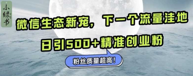 微信生态新宠小绿书:下一个流量洼地,日引500+精准创业粉,粉丝质量超高 -1 微信生态新宠小绿书:下一个流量洼地,日引500+精准创业粉,粉丝质量超高 -1