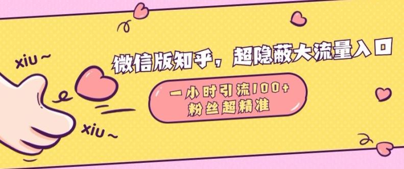 微信版知乎,超隐蔽流量入口1小时引流100人,粉丝质量超高【揭秘】 -1 微信版知乎,超隐蔽流量入口1小时引流100人,粉丝质量超高【揭秘】 -1