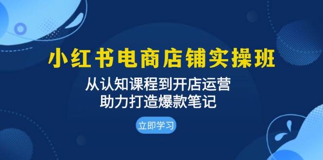 小红书电商店铺实操班：从认知课程到开店运营，助力打造爆款笔记-阿灿说钱