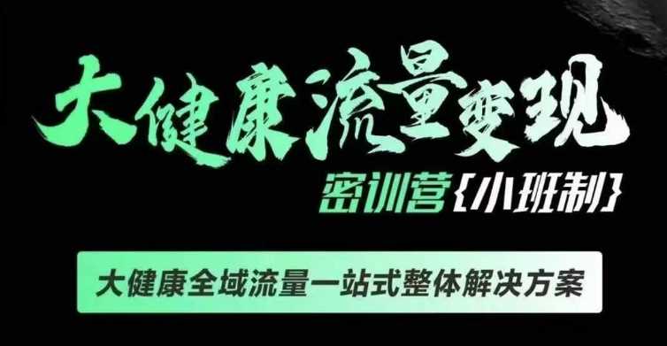 千万级大健康变现课线下课,大健康全域流量一站式整体解决方案 -1 千万级大健康变现课线下课,大健康全域流量一站式整体解决方案 -1