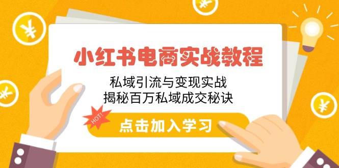 小红书电商实战教程：私域引流与变现实战，揭秘百万私域成交秘诀-阿灿说钱