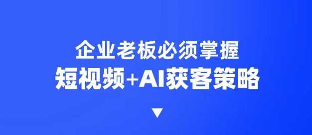 企业短视频AI获客霸屏流量课,6步短视频+AI突围法,3大霸屏抢客策略 -1 企业短视频AI获客霸屏流量课,6步短视频+AI突围法,3大霸屏抢客策略 -1