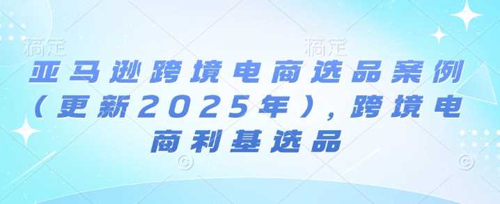 亚马逊跨境电商选品案例(更新2025年2月)，跨境电商利基选品-阿灿说钱