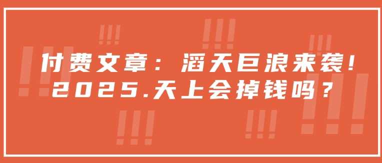 付费文章:滔天巨浪来袭!2025天上会掉钱吗? -1 付费文章:滔天巨浪来袭!2025天上会掉钱吗? -1