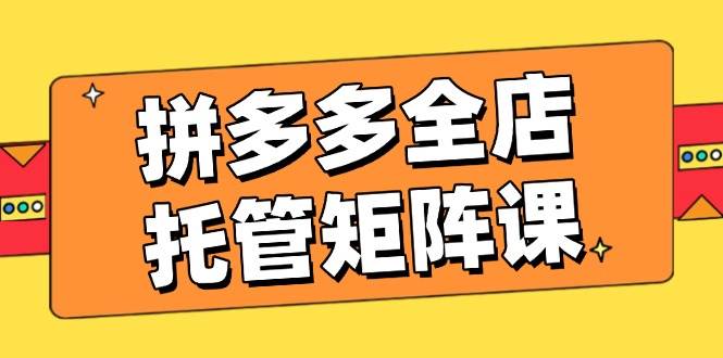 拼多多全店托管矩阵课，盈利动销玩法，高效计划设置，提升店铺效益-阿灿说钱
