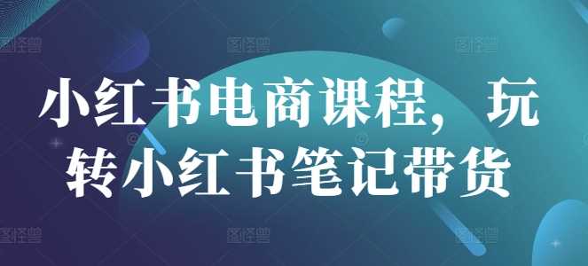 小红书电商课程，玩转小红书笔记带货-阿灿说钱