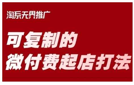 淘宝可复制的微付费起店打法，带你掌握可复制的微付费起店打法-阿灿说钱