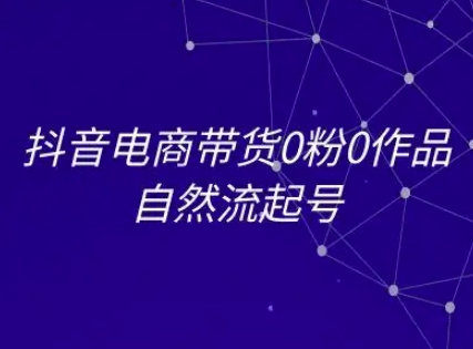 抖音电商带货0粉0作品自然流起号，抖音电商教程-阿灿说钱