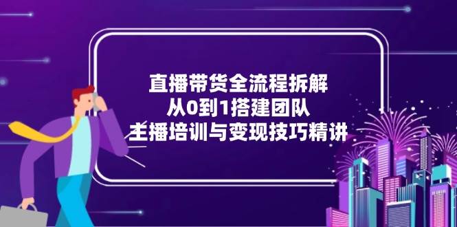 直播带货全流程拆解：从0到1搭建团队，主播培训与变现技巧精讲-阿灿说钱