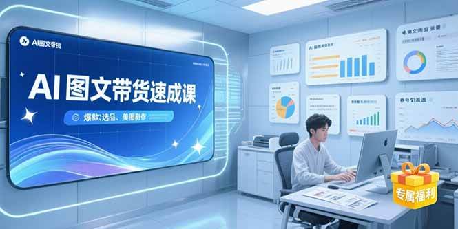 AI图文带货速成课，养号引流秘籍，爆款选品策略，美图制作全流程-阿灿说钱