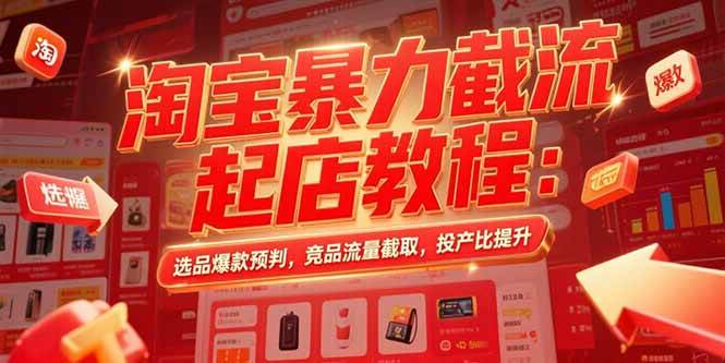 淘宝暴力截流起店教程：选品爆款预判，竞品流量截取，投产比提升 -1