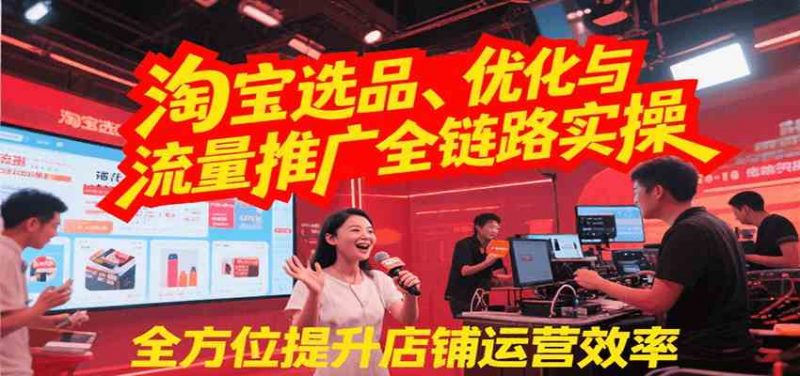 淘宝选品、优化与流量推广全链路实操，全面提升店铺运营效率-阿灿说钱